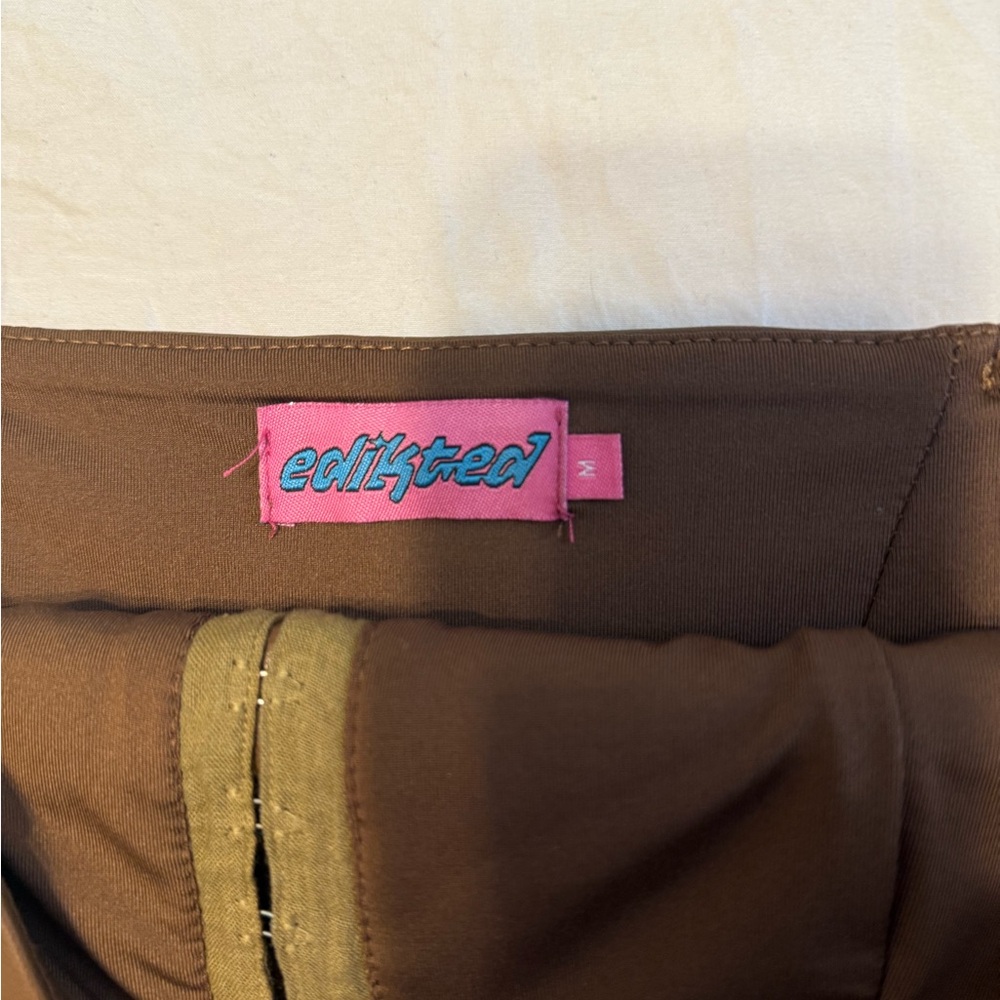 Edikted Brown Faux Leather Crop Top - Picture 4 of 4